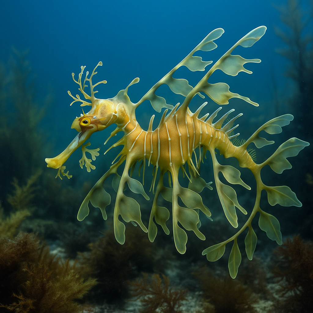 カモフラージュ能力を持つ動物たちのイメージ画像（リーフィーシードラゴンなど）