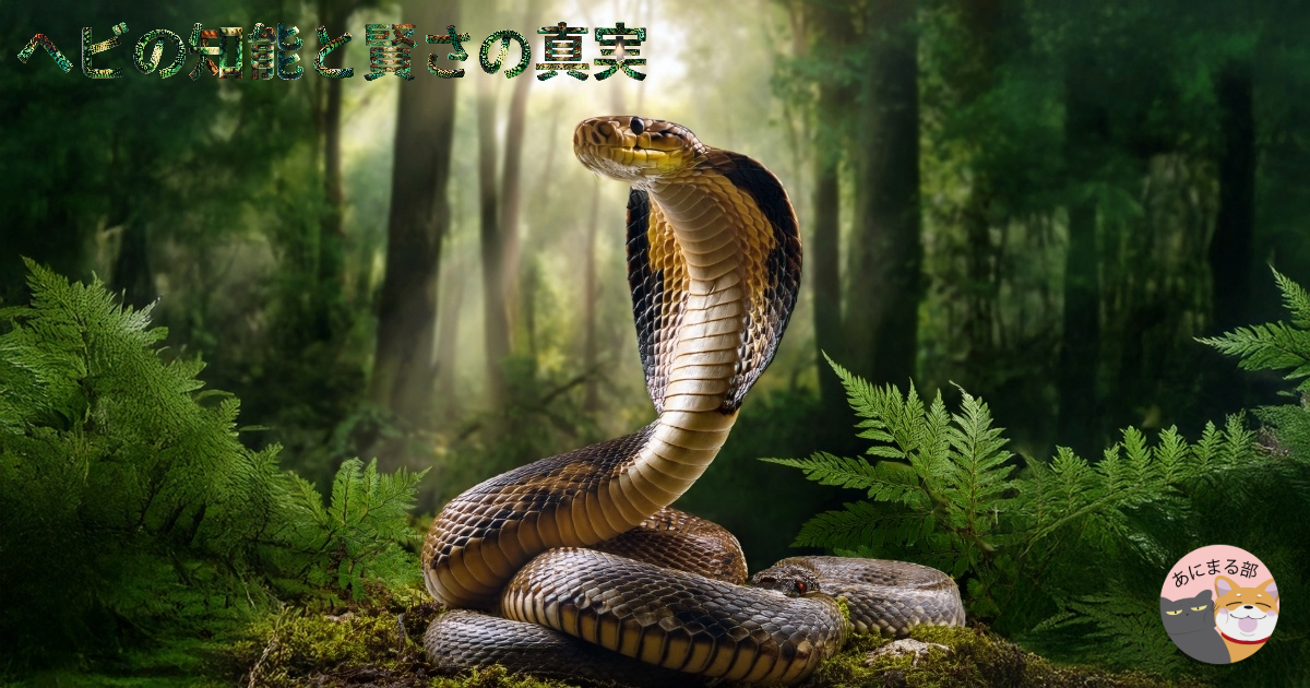 ヘビの知能と賢さを解説する記事のアイキャッチ画像（森にいるコブラ）