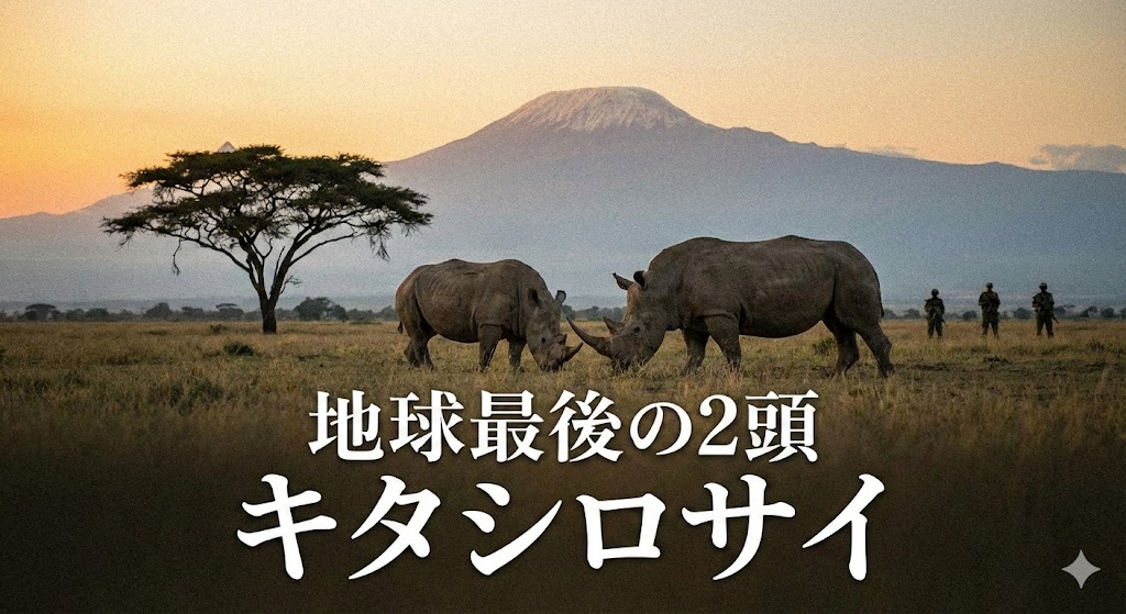 地球に2頭しか残っていない絶滅寸前の動物「キタシロサイ」（ナジンとファトゥ）